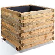 Square Wooden Planter STOCKHOLM 100